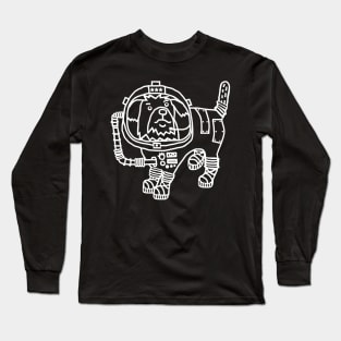 White Line Drawing Space General Astronaut Sci Fi Dog Long Sleeve T-Shirt